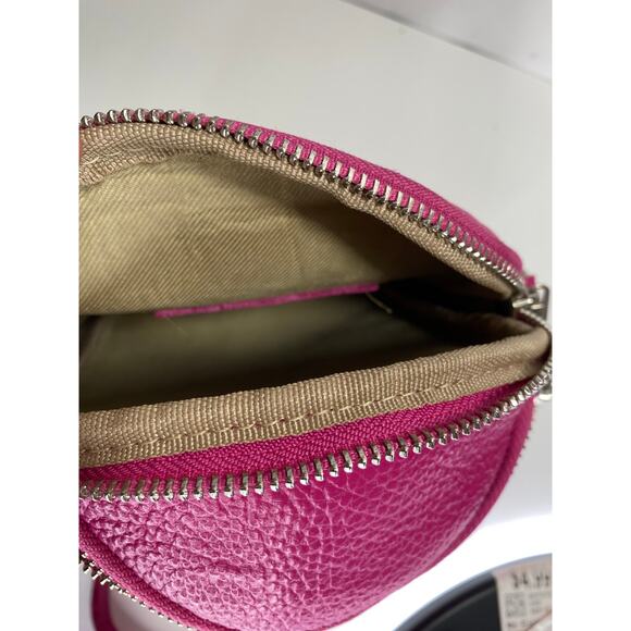 GENUINE LEATHER BORSE IN PELLE small fuchsia crossbody bag made in italy - Picture 4 of 8